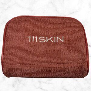 NWOT | 111SKIN Terracotta Teddy Cosmetic Bag – Embroidered Logo, Silver Zip